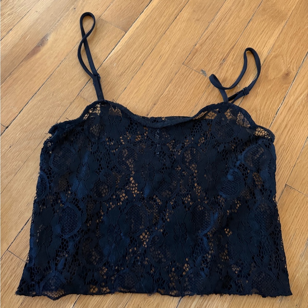 Elegant Black Lace Camisole Top